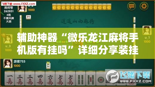 辅助神器“微乐龙江麻将手机版有挂吗”详细分享装挂步骤