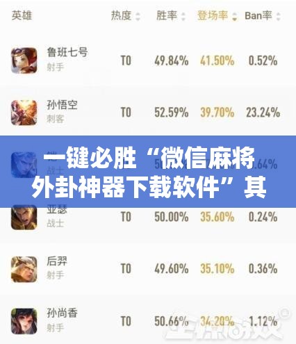 一键必胜“微信麻将外卦神器下载软件”其实确实有挂