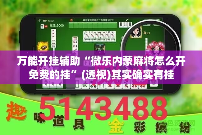 万能开挂辅助“微乐内蒙麻将怎么开免费的挂”(透视)其实确实有挂