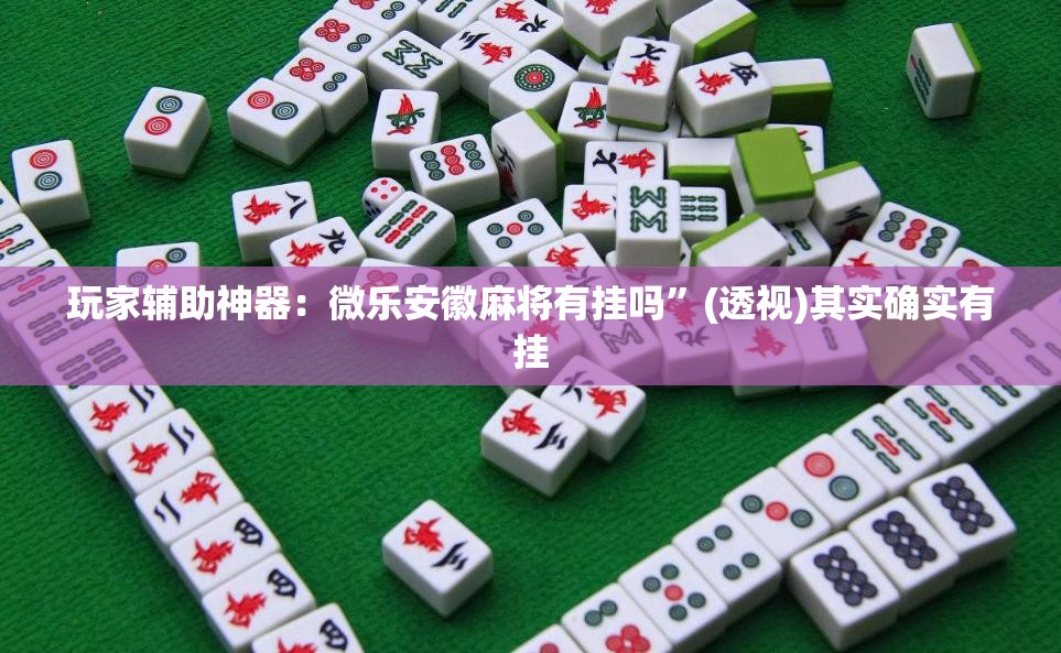 玩家辅助神器：微乐安徽麻将有挂吗”(透视)其实确实有挂