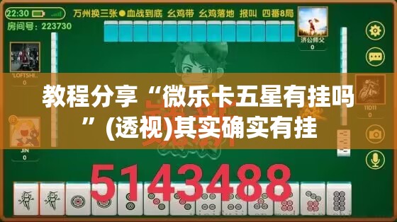 教程分享“微乐卡五星有挂吗”(透视)其实确实有挂