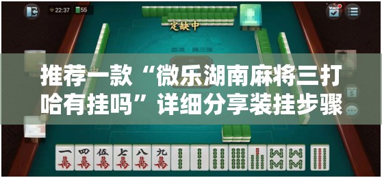 推荐一款“微乐湖南麻将三打哈有挂吗	”详细分享装挂步骤