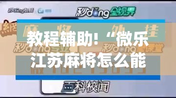 教程辅助!“微乐江苏麻将怎么能赢(透视)”开挂辅助脚本+详细开挂安装教程