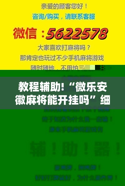 教程辅助!“微乐安徽麻将能开挂吗”细辅助教程分享