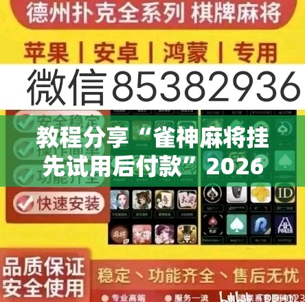 教程分享“雀神麻将挂先试用后付款”2026开挂教程步骤