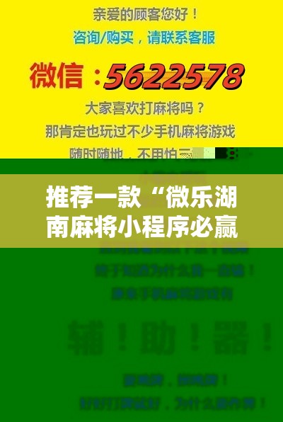 推荐一款“微乐湖南麻将小程序必赢方法”科技辅助神器手机版