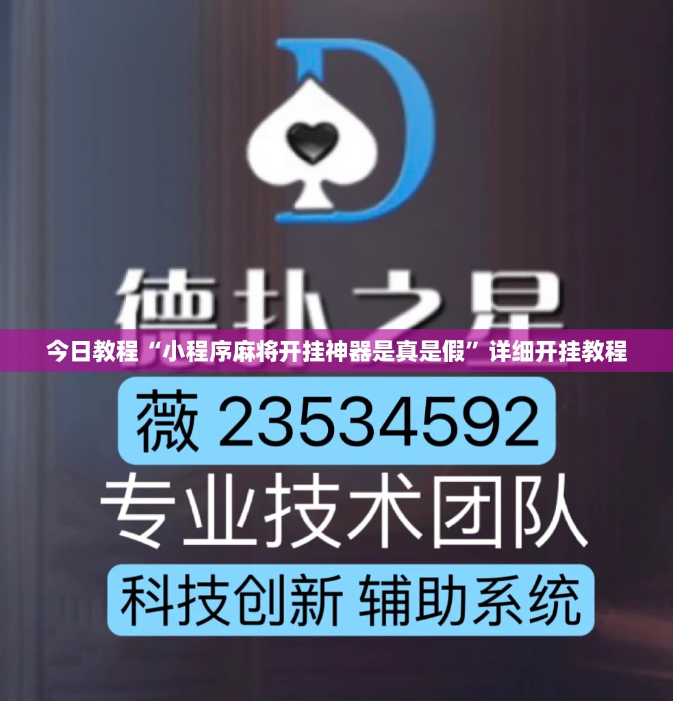 今日教程“小程序麻将开挂神器是真是假”详细开挂教程