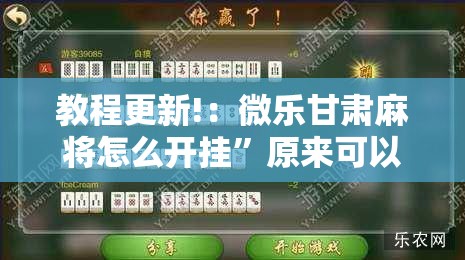 教程更新!：微乐甘肃麻将怎么开挂”原来可以开挂