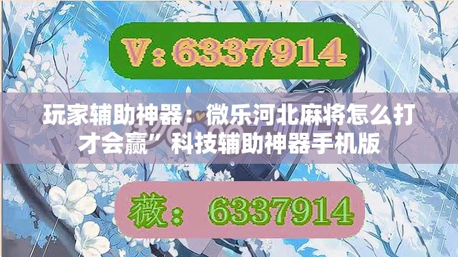 玩家辅助神器：微乐河北麻将怎么打才会赢	”科技辅助神器手机版