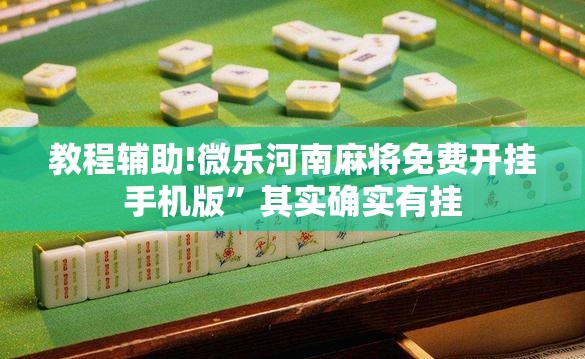 教程辅助!微乐河南麻将免费开挂手机版”其实确实有挂