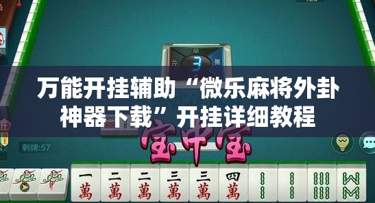 万能开挂辅助“微乐麻将外卦神器下载”开挂详细教程