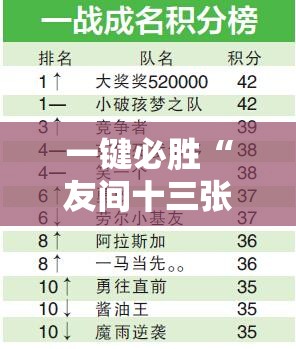 一键必胜“友间十三张怎么刷分”原来可以开挂