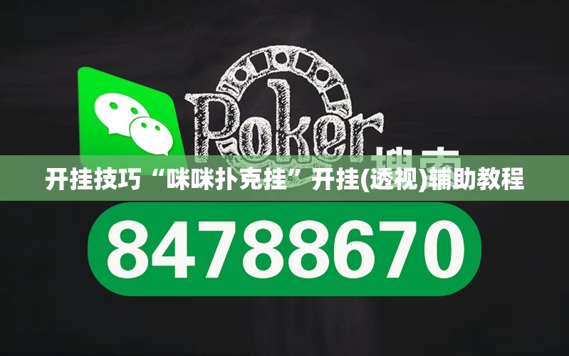 开挂技巧“咪咪扑克挂	”开挂(透视)辅助教程