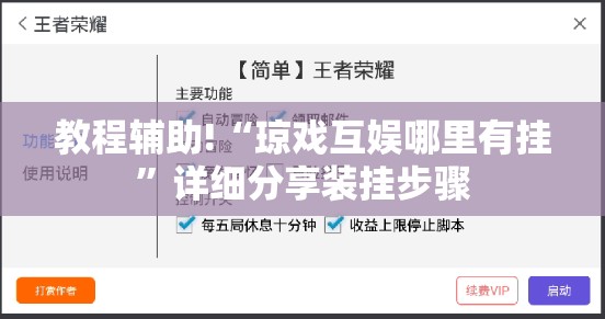 教程辅助!“琼戏互娱哪里有挂”详细分享装挂步骤
