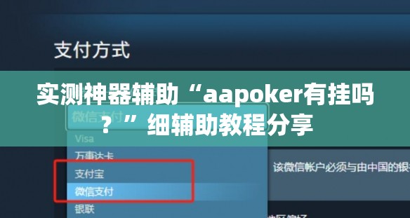 实测神器辅助“aapoker有挂吗？”细辅助教程分享