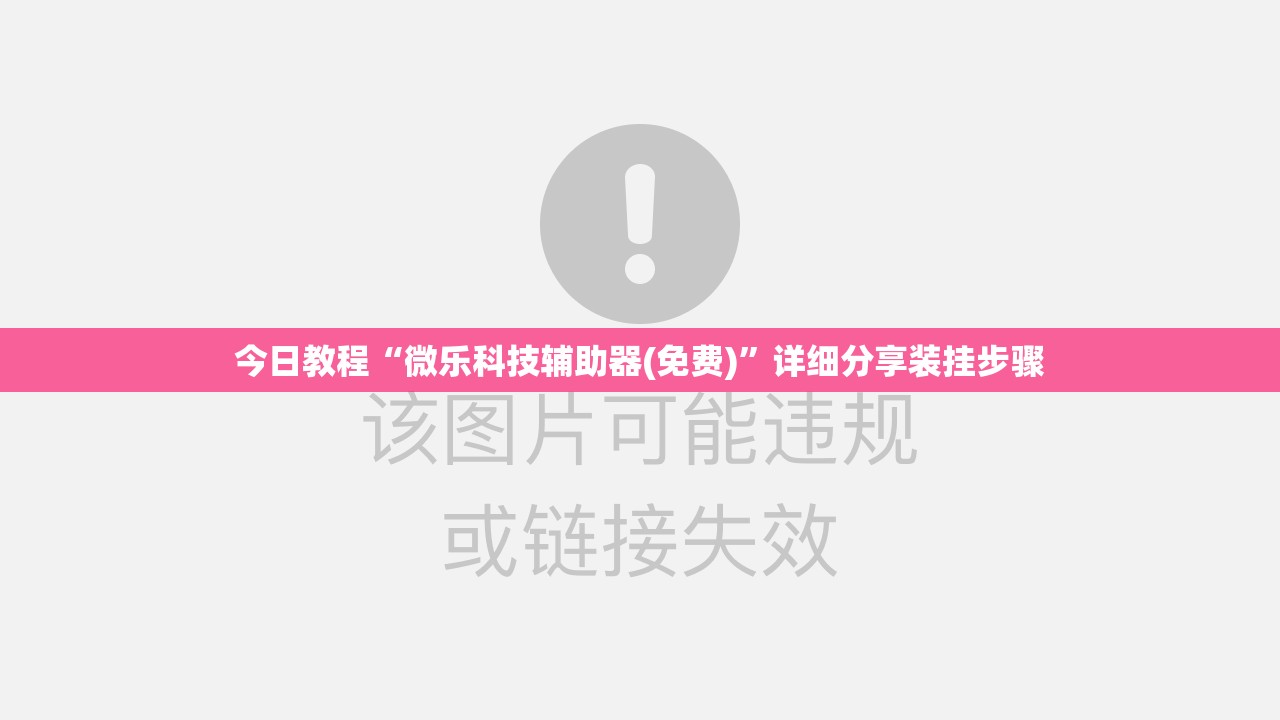 今日教程“微乐科技辅助器(免费)”详细分享装挂步骤