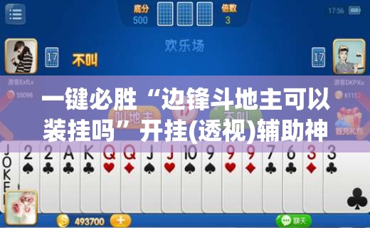 一键必胜“边锋斗地主可以装挂吗”开挂(透视)辅助神器
