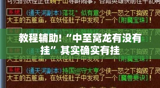 教程辅助!“中至窝龙有没有挂”其实确实有挂