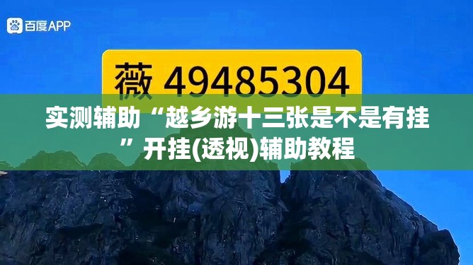 实测辅助“越乡游十三张是不是有挂”开挂(透视)辅助教程