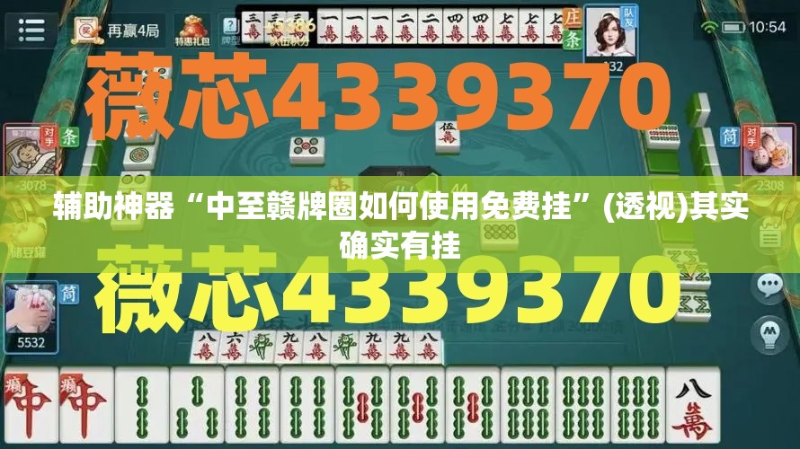 辅助神器“中至赣牌圈如何使用免费挂”(透视)其实确实有挂