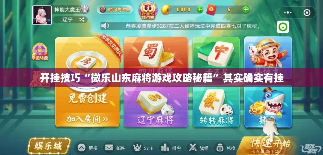 开挂技巧“微乐山东麻将游戏攻略秘籍”其实确实有挂