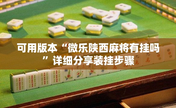 可用版本“微乐陕西麻将有挂吗”详细分享装挂步骤