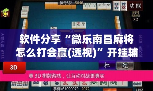 软件分享“微乐南昌麻将怎么打会赢(透视)”开挂辅助脚本+详细开挂安装教程