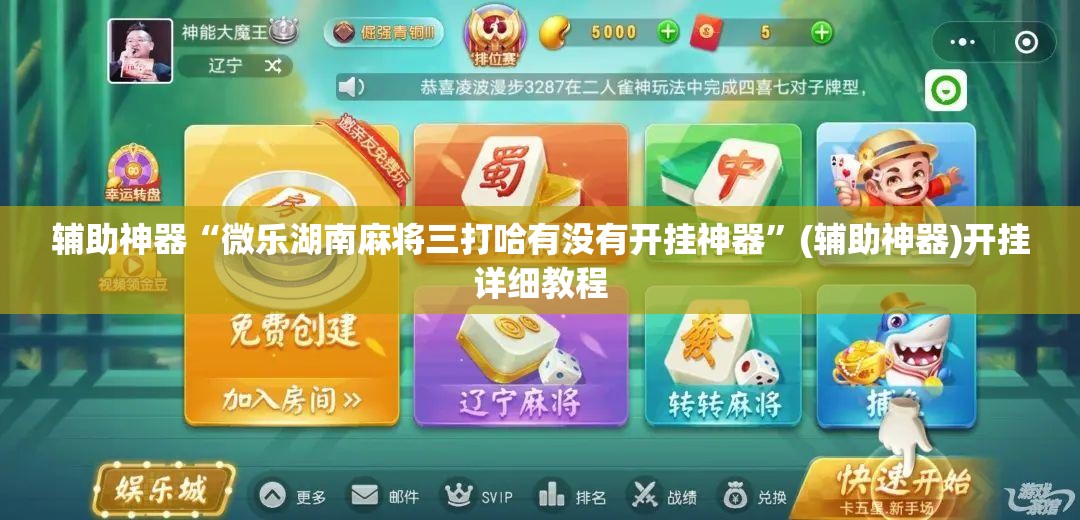 辅助神器“微乐湖南麻将三打哈有没有开挂神器”(辅助神器)开挂详细教程