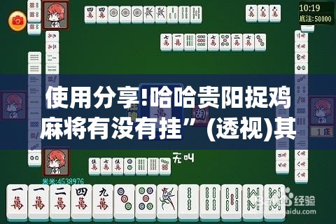 使用分享!哈哈贵阳捉鸡麻将有没有挂”(透视)其实确实有挂